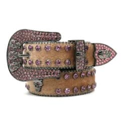 Brown Fur-Pink Stone BB Simon Belt