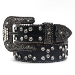 Studded Gunmetal Black BB Simon Belt